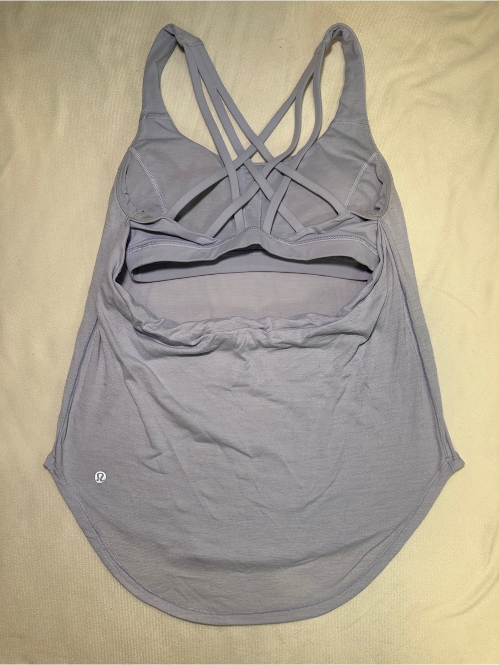 Lululemon Athletica Lavender Strappy Back Built In Bra Tank Top Size 4